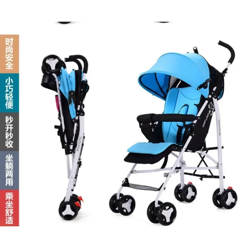 Coche de bebé reversible plegable tipo paraguas con amortiguador