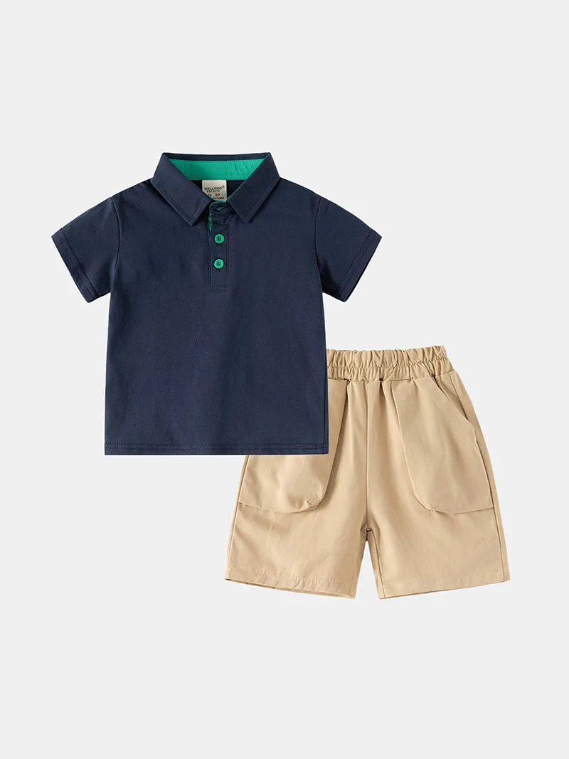 Conjunto de verano para niños – Polo minimalista y bermuda - imagen 3