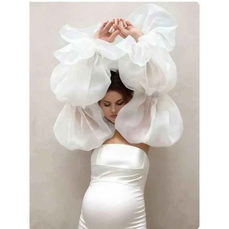Mangas bohemias de burbujas con velo en brazo desmontable para boda - imagen 4
