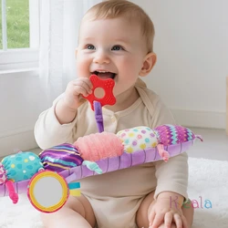 Peluche oruga musical sensorial con sonajeros y arrugas bebé