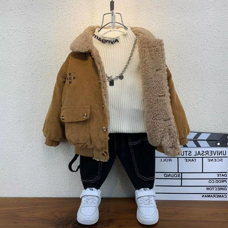 Chaqueta de forro polar infantil para niños – Abrigo acolchado cálido - imagen 5