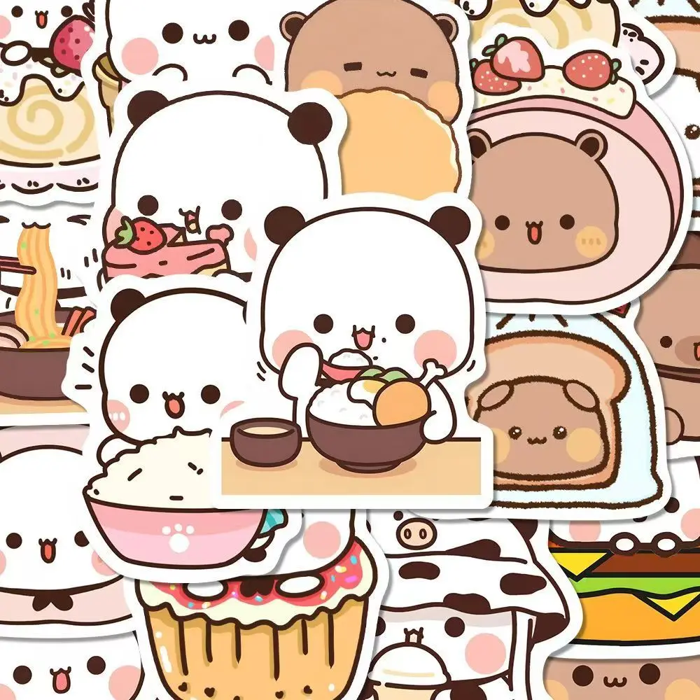 Pegatinas impermeables para comida infantil Bubu y Dudu panda oso - imagen 3