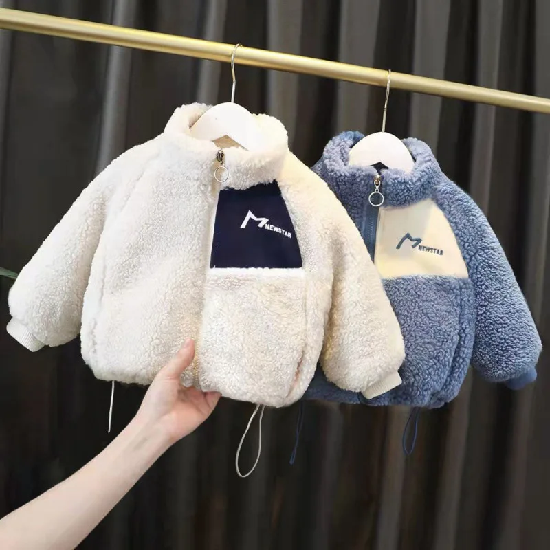 Abrigo lana de cordero infantil acolchado cálido para invierno - imagen 2