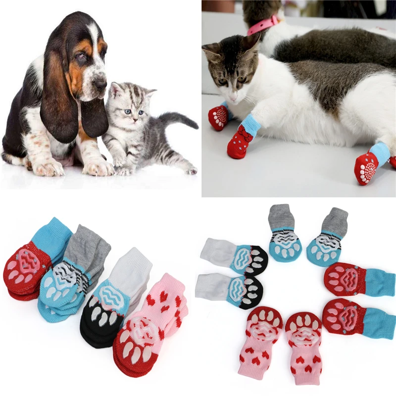 Botines antideslizantes cálidos de punto para perros pequeños - imagen 2