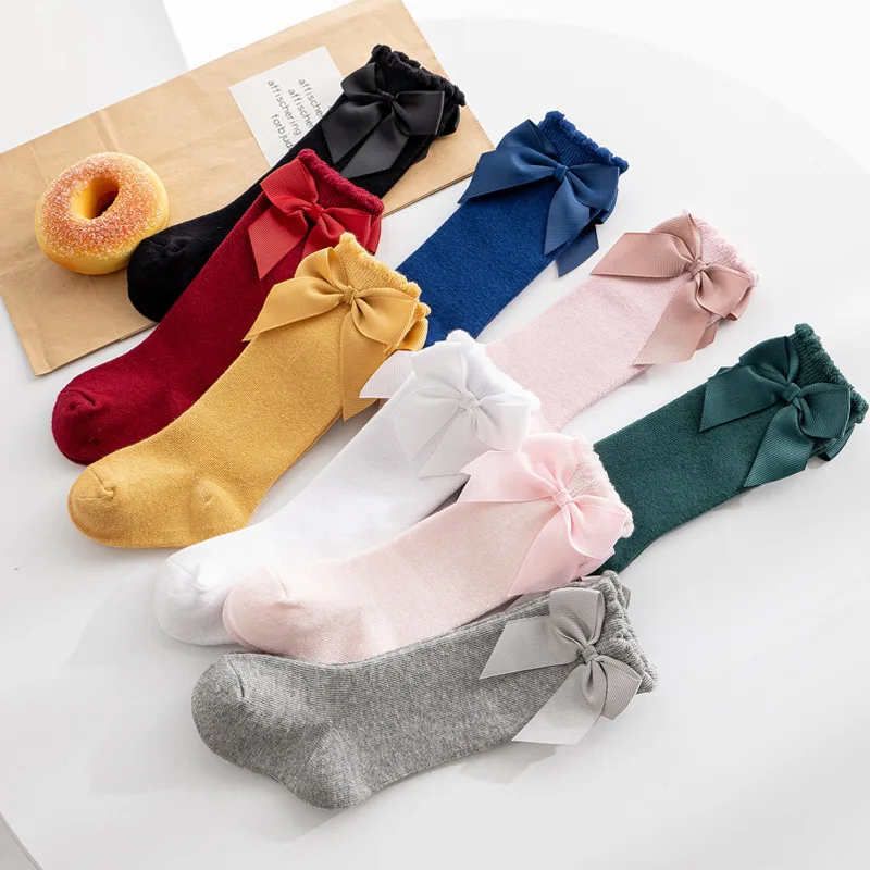 Calcetines con lazo para bebé – Algodón suave invierno - imagen 2