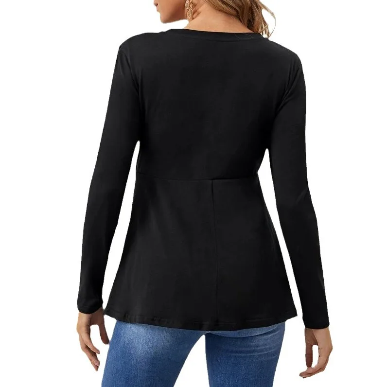 Camiseta de lactancia envolvente de manga larga doble capa - imagen 5