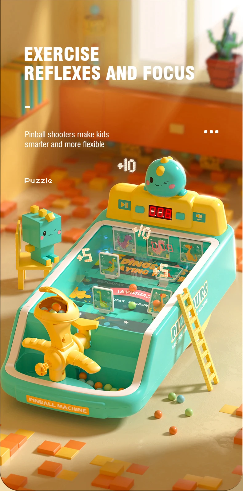 Máquina de pinball infantil en color