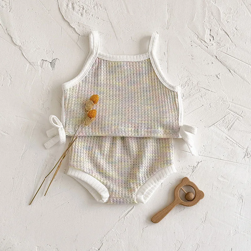 Conjunto de verano para bebé niña MILANCEL – Camiseta halter y bloomer