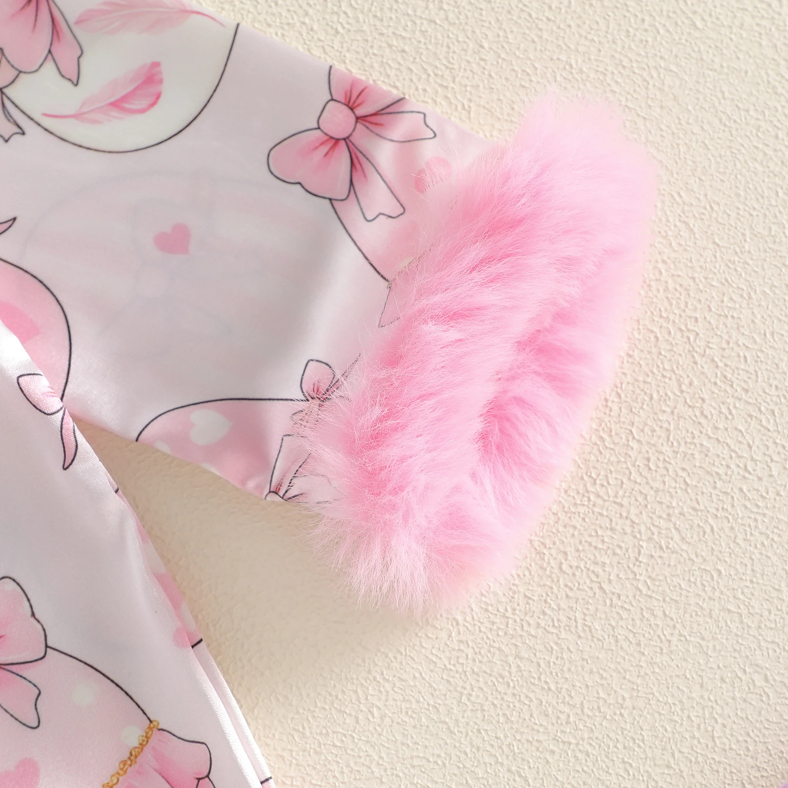 Pijama de satén para niña conejito y huevo, manga larga con botones - imagen 3