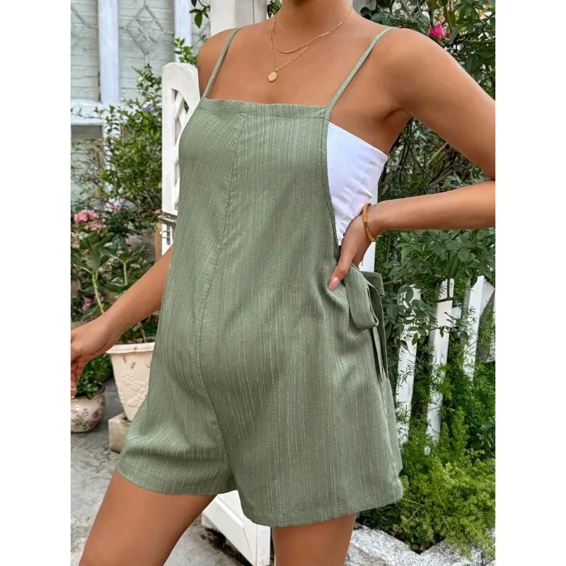 Vestido de embarazo con tirantes lisos para verano, una pieza - imagen 4