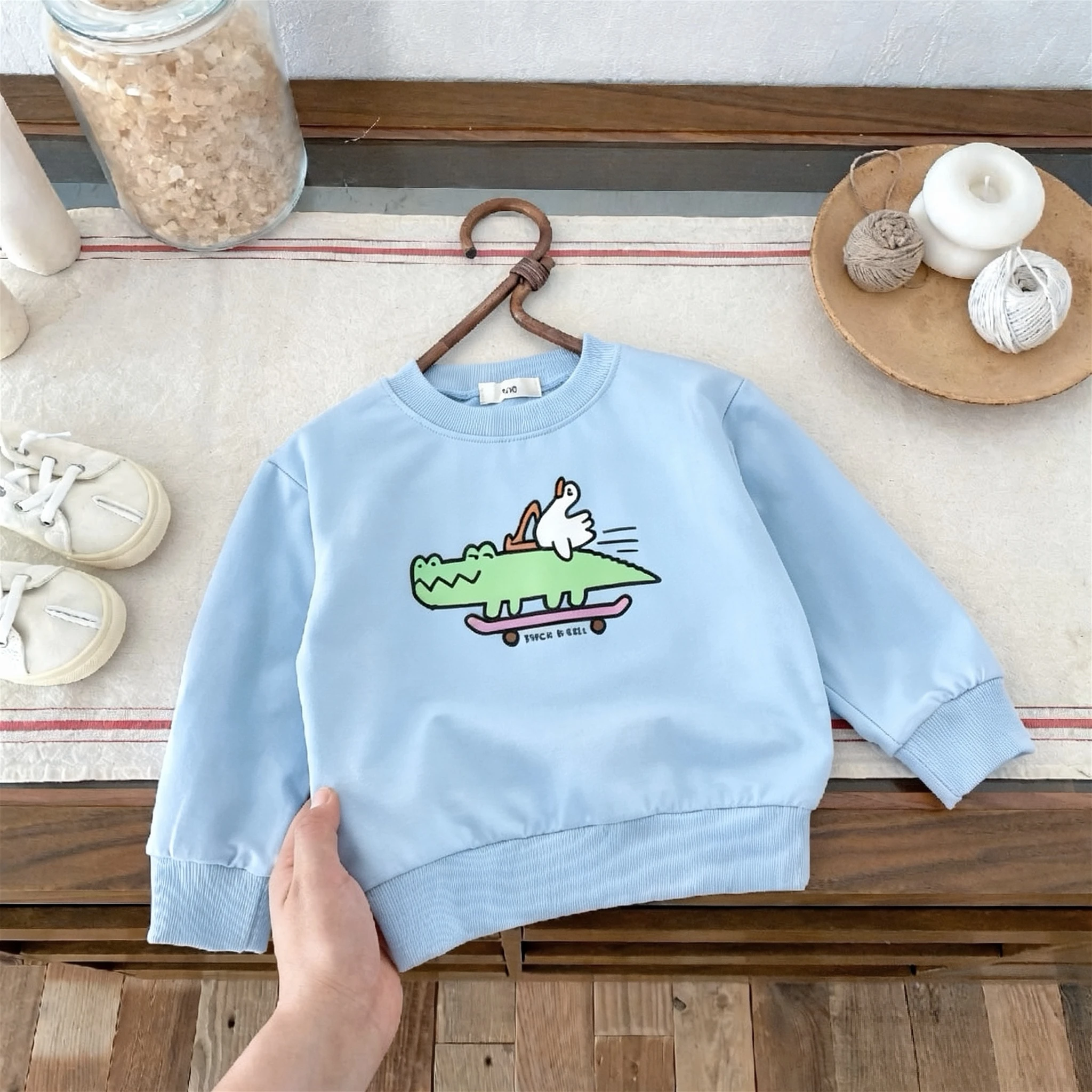 Sudadera con capucha de algodón para niños estampado otoñal - imagen 5