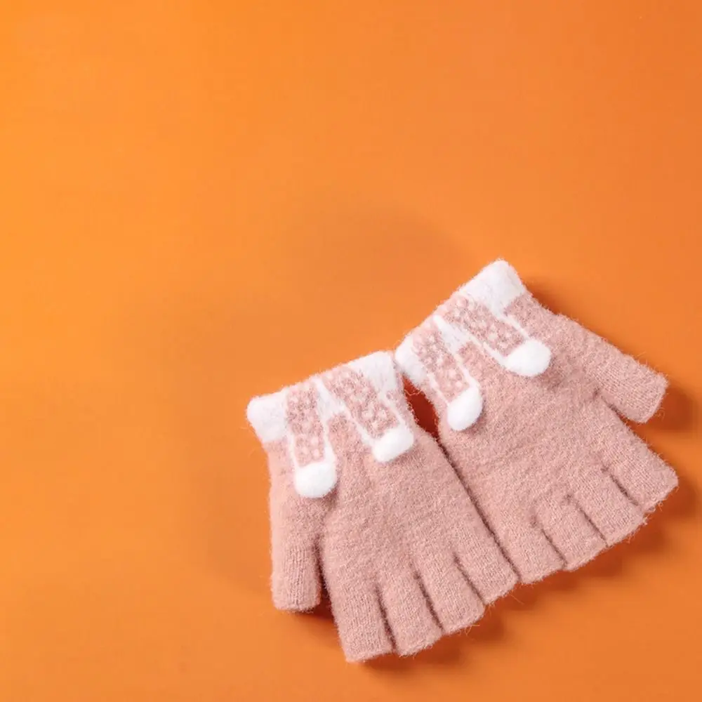 Guantes invierno niños punto – Mitones táctiles suaves yema descubierta - imagen 2