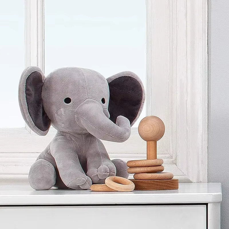 Elefante de peluche gris para bebé – Muñeco decorativo - imagen 5