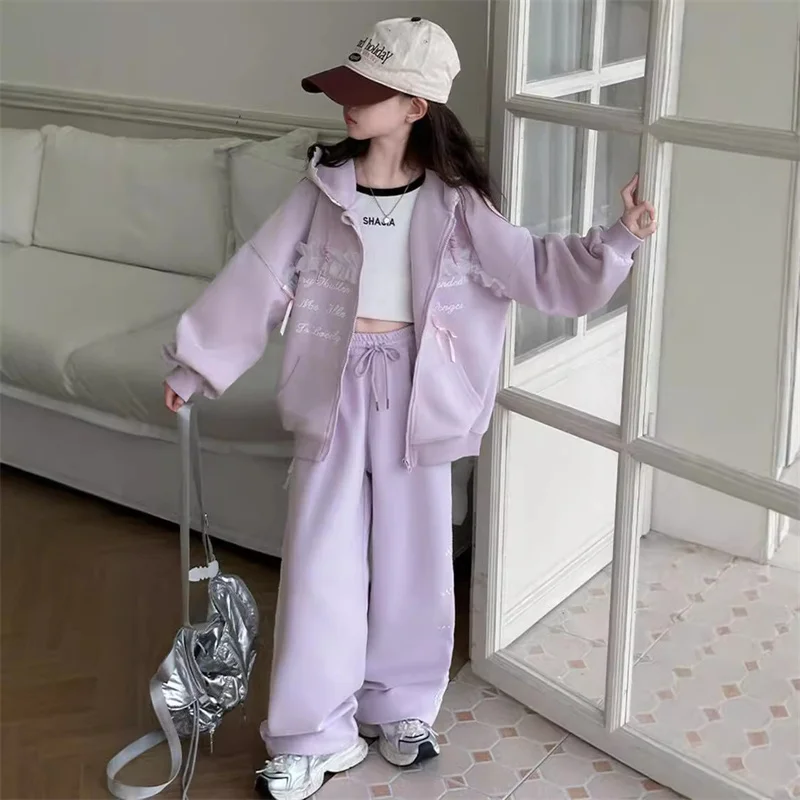 Conjunto de abrigo niña invierno – Dos piezas suave y abrigado - imagen 4