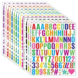 Pegatinas de vinilo negras con letras y números para manualidades
