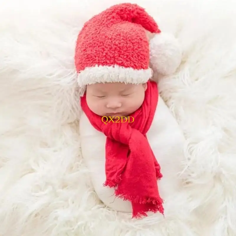 Traje navideño para bebé con gorro y paño envoltorio – Foto ideal - imagen 4