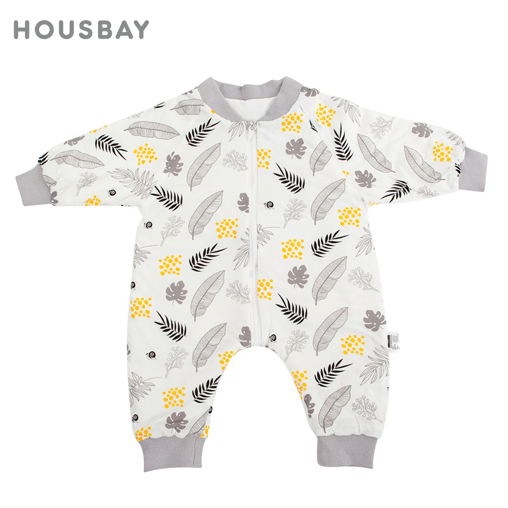 Saco de dormir de algodón para bebé – Estampado hojas 1,5 Tog