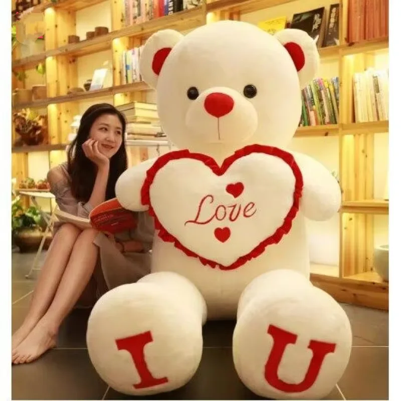 Grote Te quiero cojín de peluche oso con corazón - imagen 5