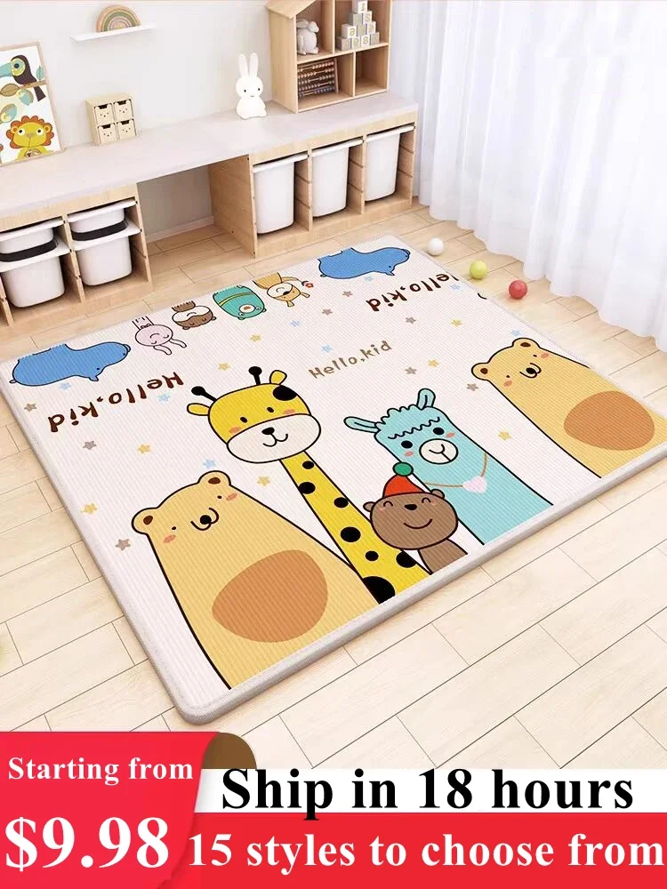 Vista general de la alfombra plegable para bebés