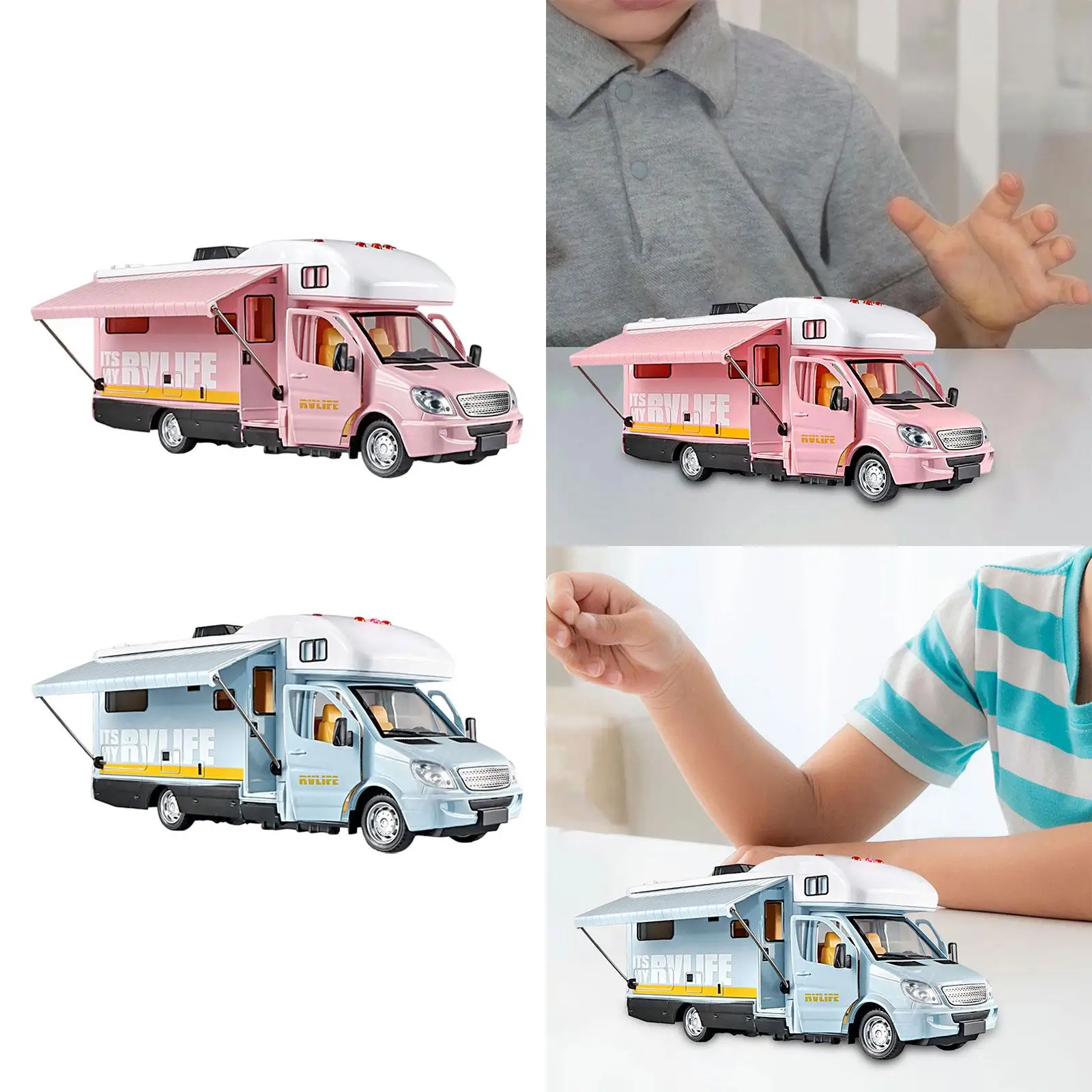 1:32 Side Door Open Alloy Camper Motorhome Toy Diecast Model Car for Tabletop Ornament Party Toy Age 3 4 5 6 Kids Toddlers Gifts 1:32 Side Door Open Alloy Camper Motorhome Toy Diecast Model Car for Tabletop Ornament Party Toy Age 3 4 5 6 Kids Toddlers Gifts