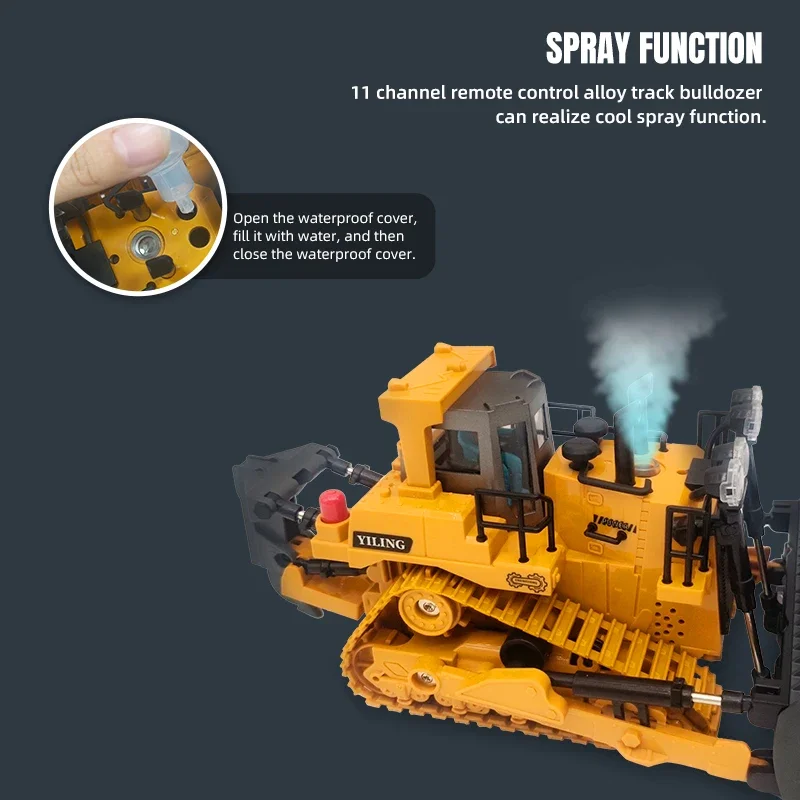 Bulldozer teledirigido de metal para niños – Juguete muy resistente - imagen 2