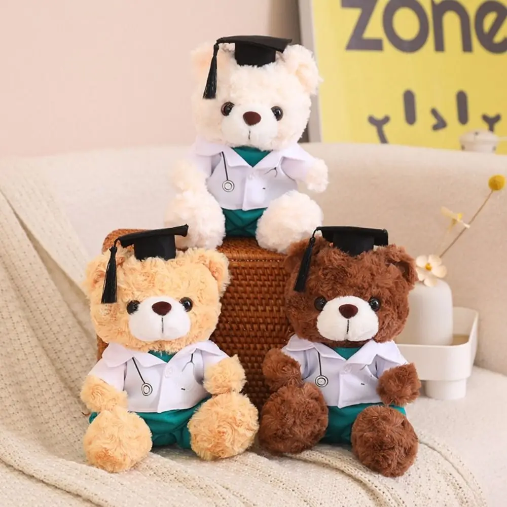 Peluche de graduación con gorro doctoral, oso suave - imagen 3