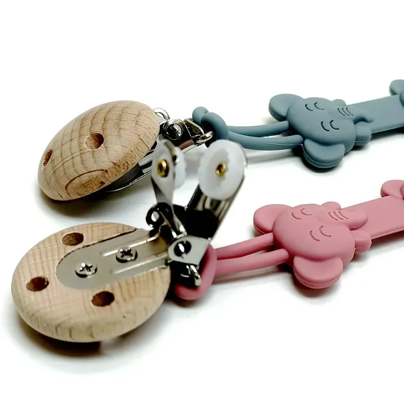 Cadena anticaída de chupete en silicona con clip para bebés - imagen 3
