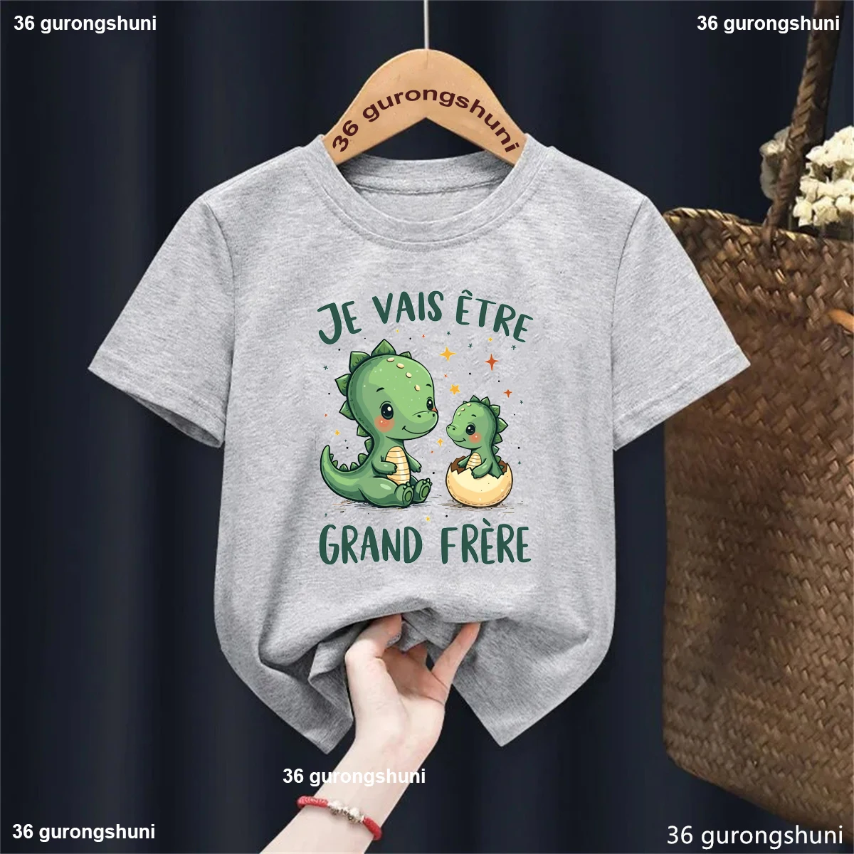 Camiseta de dinosaurio francés para hermano mayor, mensaje divertido - imagen 4