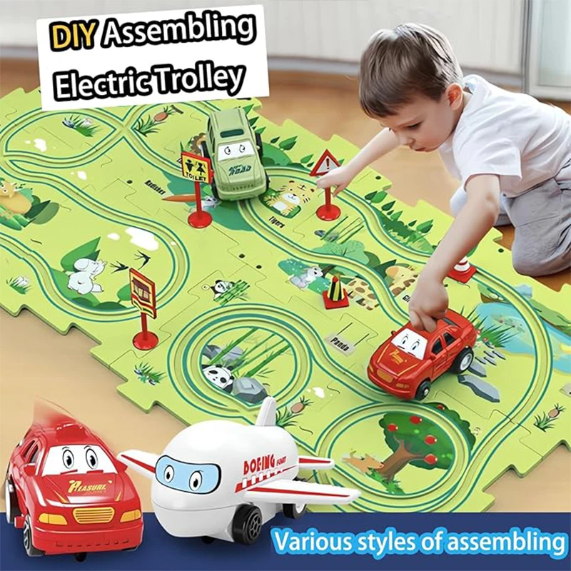 Pista de tren eléctrico con coche automático para niños - imagen 2