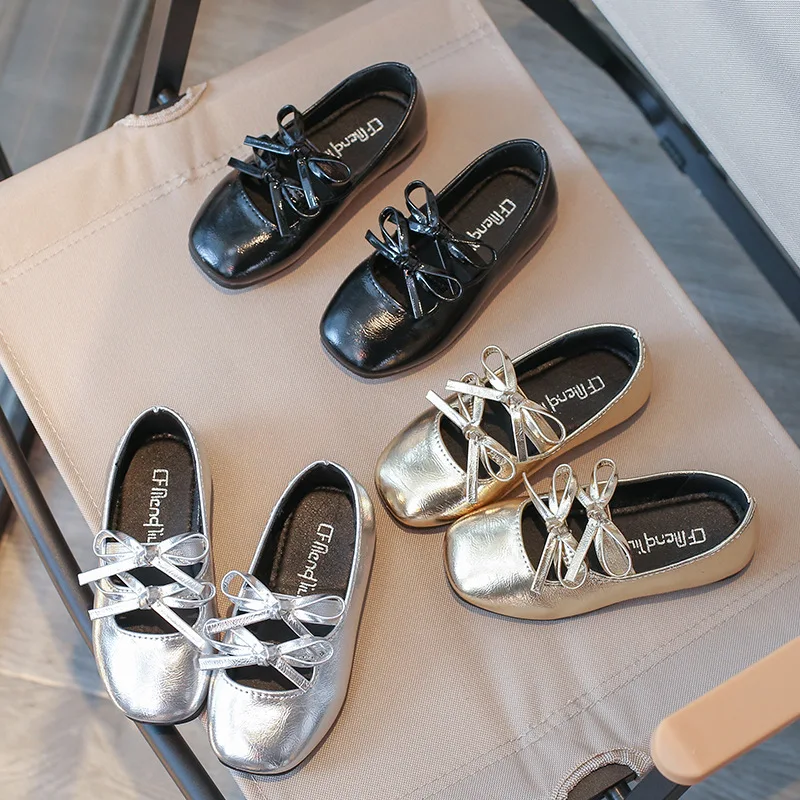 Zapatos de lazo para niña antideslizantes cómodos en fiesta y baile