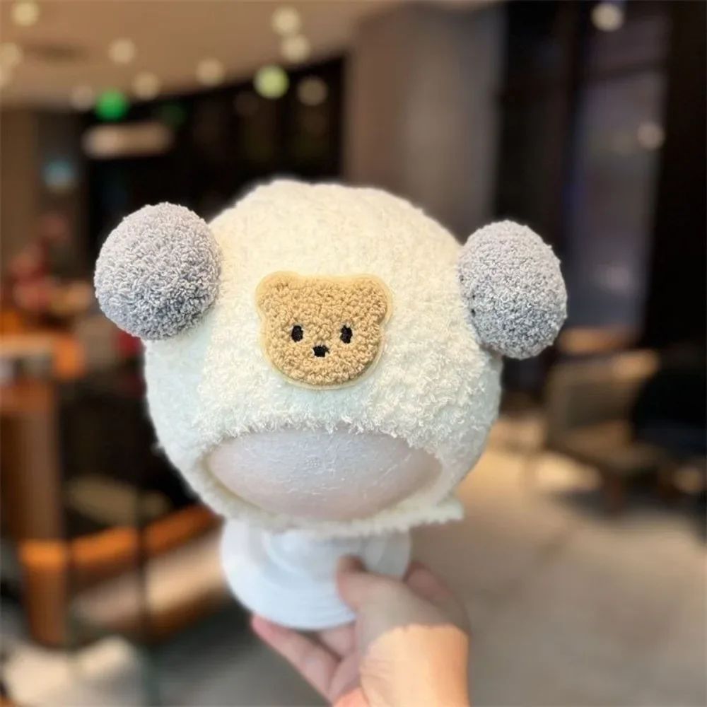 Gorro de punto para bebé con pompón de oso cálido y suave