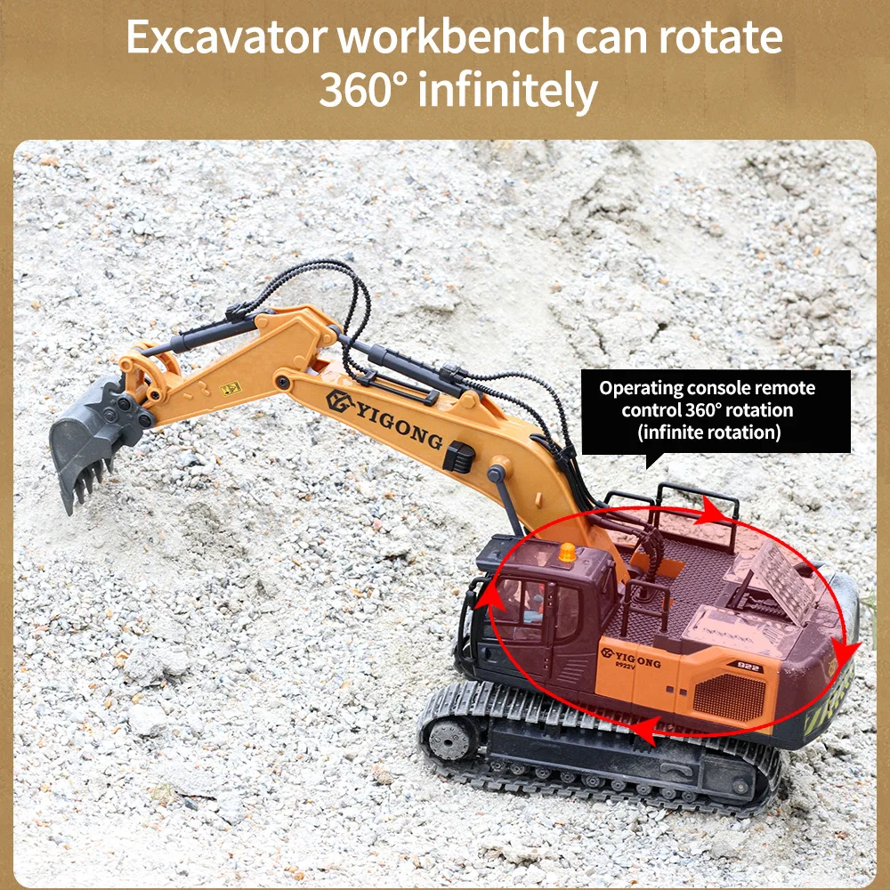 RC excavadora de orugas a control remoto para niños volquete - imagen 5