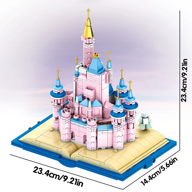 Bloques de construcción castillo mágico rosa de princesa - imagen 4