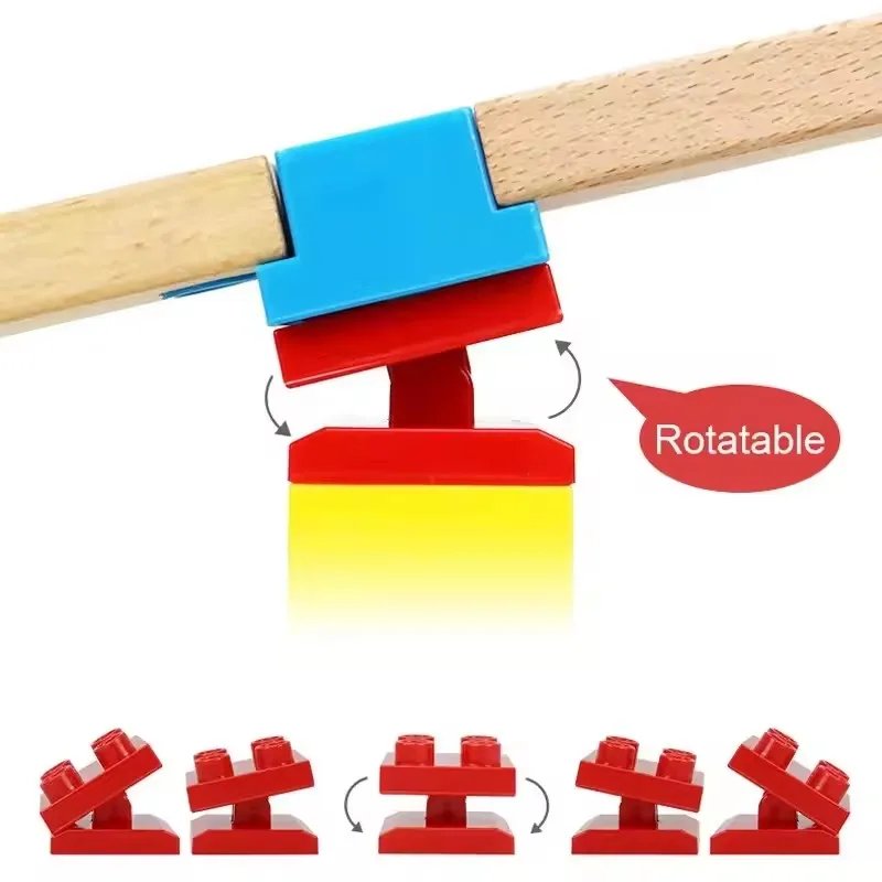 Conectores giratorios para pistas de tren en madera universales - imagen 4