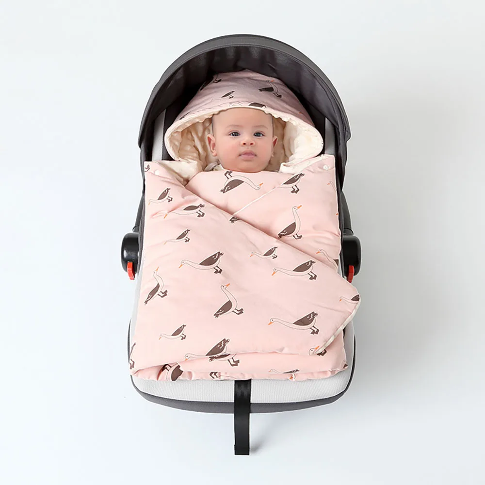 Manta para bebé con capucha antiviento, portátil para cochecito y coche - imagen 2