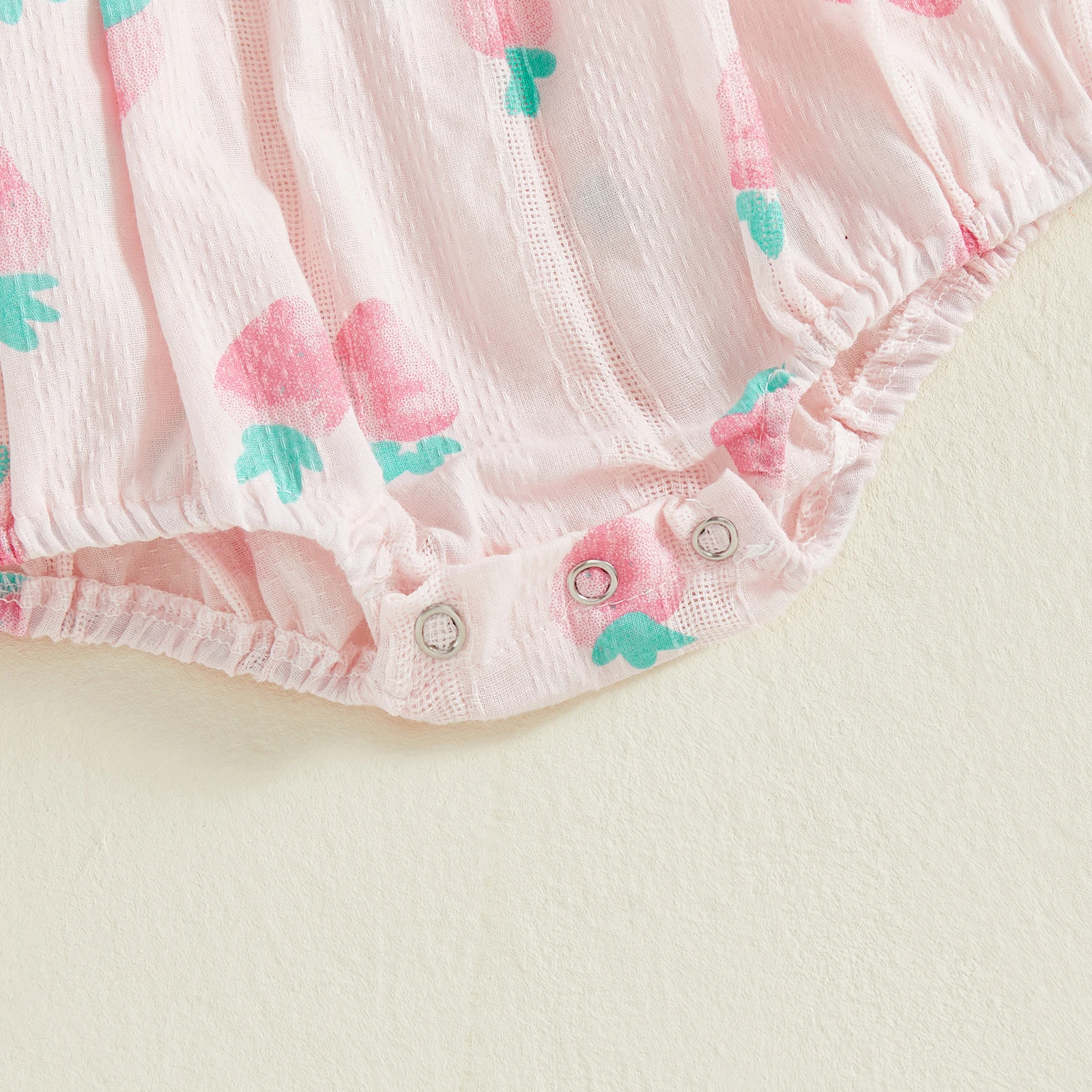 Tregren Pelele para niñas estampado fresa – Volantes y manga larga - imagen 2