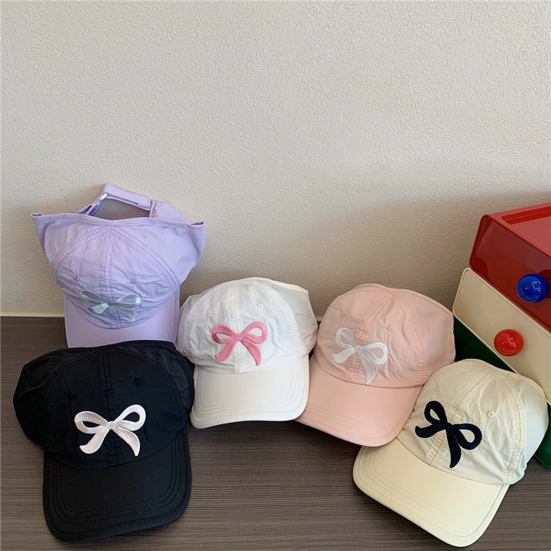 Gorra de béisbol para niños con lazo bordado de verano - imagen 2