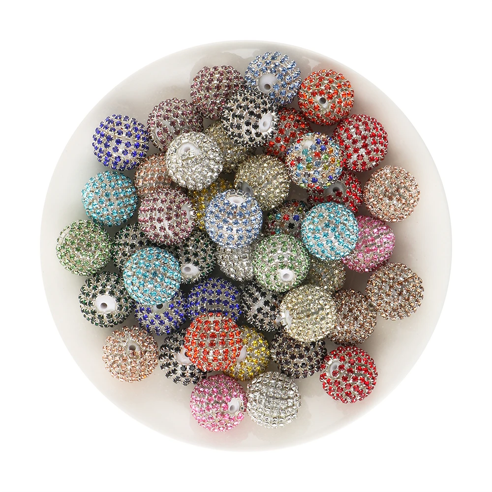 Cuentas:redondas de strass – Pack 5 uds. para joyería artesanal