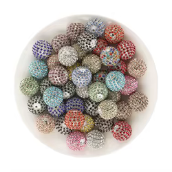 Cuentas:redondas de strass – Pack 5 uds. para joyería artesanal