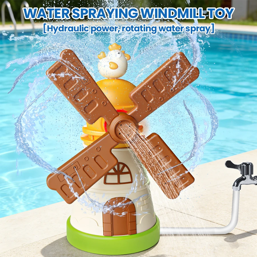 Aspersor de agua giratorio con forma de molino de viento