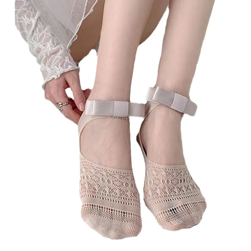 Calcetines invisibles de encaje finos de verano con lazo - imagen 5