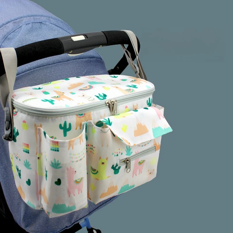 Bolsa organizadora de cochecito colgante con bolsillos para pañales - imagen 3
