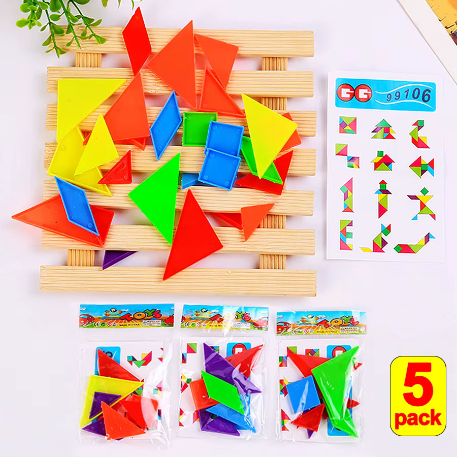 Mini rompecabezas Tangram de plástico de Color