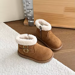 Botas de nieve de felpa antideslizantes para bebés y niños