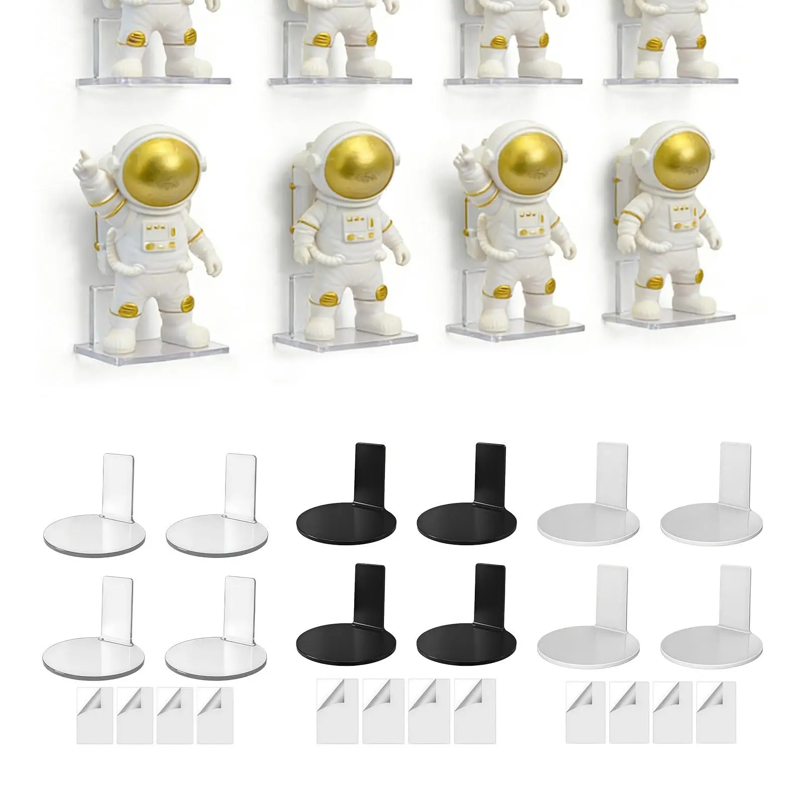Estantes flotantes de acrílico transparentes para mini figuritas