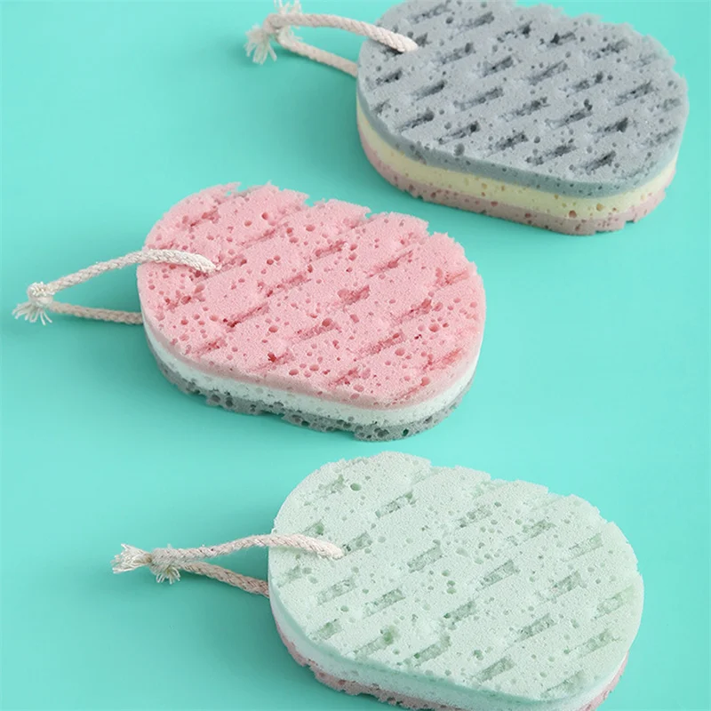 Esponja de baño exfoliante con cepillo de masaje