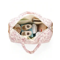 Bolso de pañales grande estilo floral para bebé, cruzado mamá