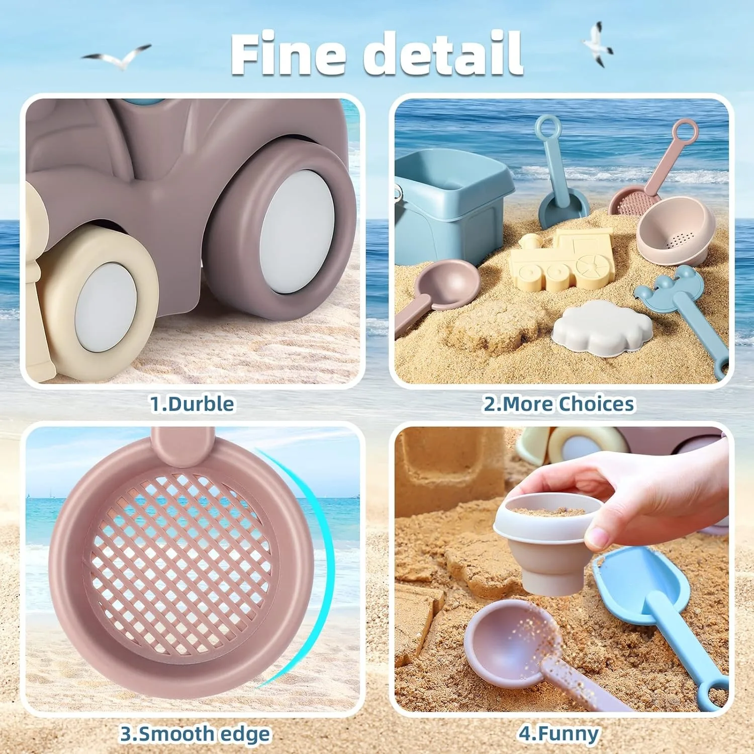 Set de juguetes de playa para niños – Cubo, pala y castillo de arena - imagen 3