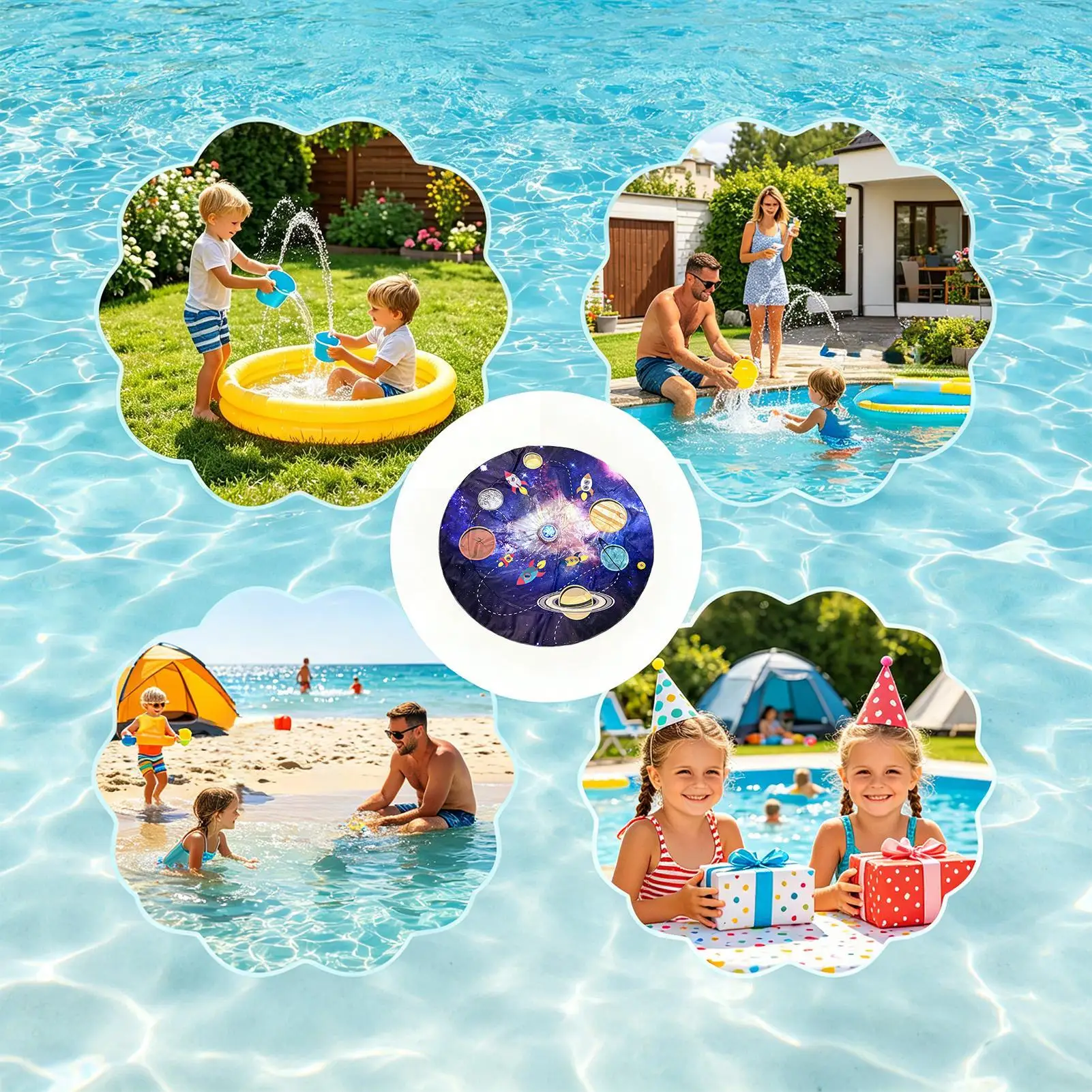 Alfombrilla de juego inflable espacial con rociador de agua - imagen 5