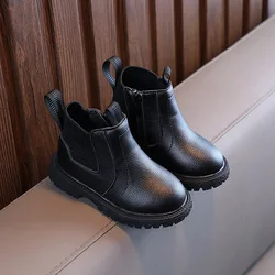 Botas antideslizantes cálidas de felpa para niña estilo británico